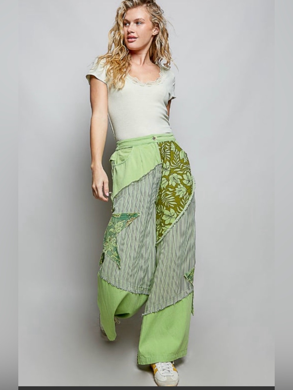 POL Pistachio Multi Dream Pants